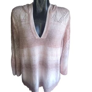 Torrid Blush Pink Knit V-Neck Bell Sleeve Pullover Sweater Hoodie Size 2